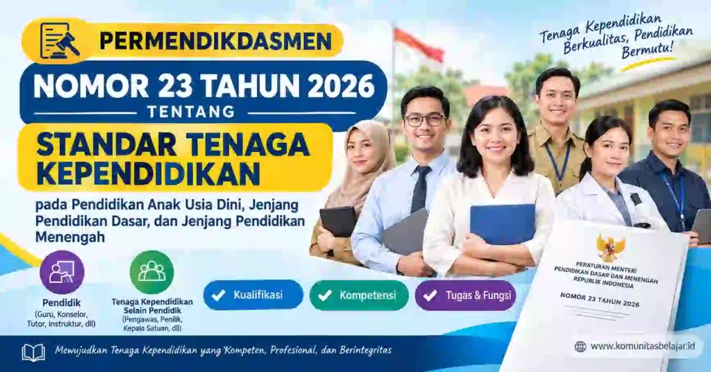 Permendikdasmen Nomor 23 Tahun 2026 tentang Standar Tenaga Kependidikan